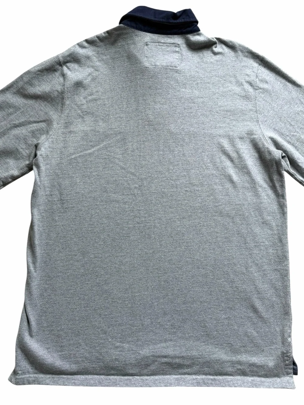 L.L. Bean Mens Long Sleeve Rugby Polo Shirt Size Large Gray Cotton Preppy Casual - Picture 6 of 7